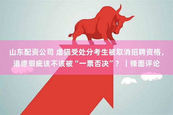山东配资公司 虐猫受处分考生被取消招聘资格，道德瑕疵该不该被“一票否决”？｜锋面评论